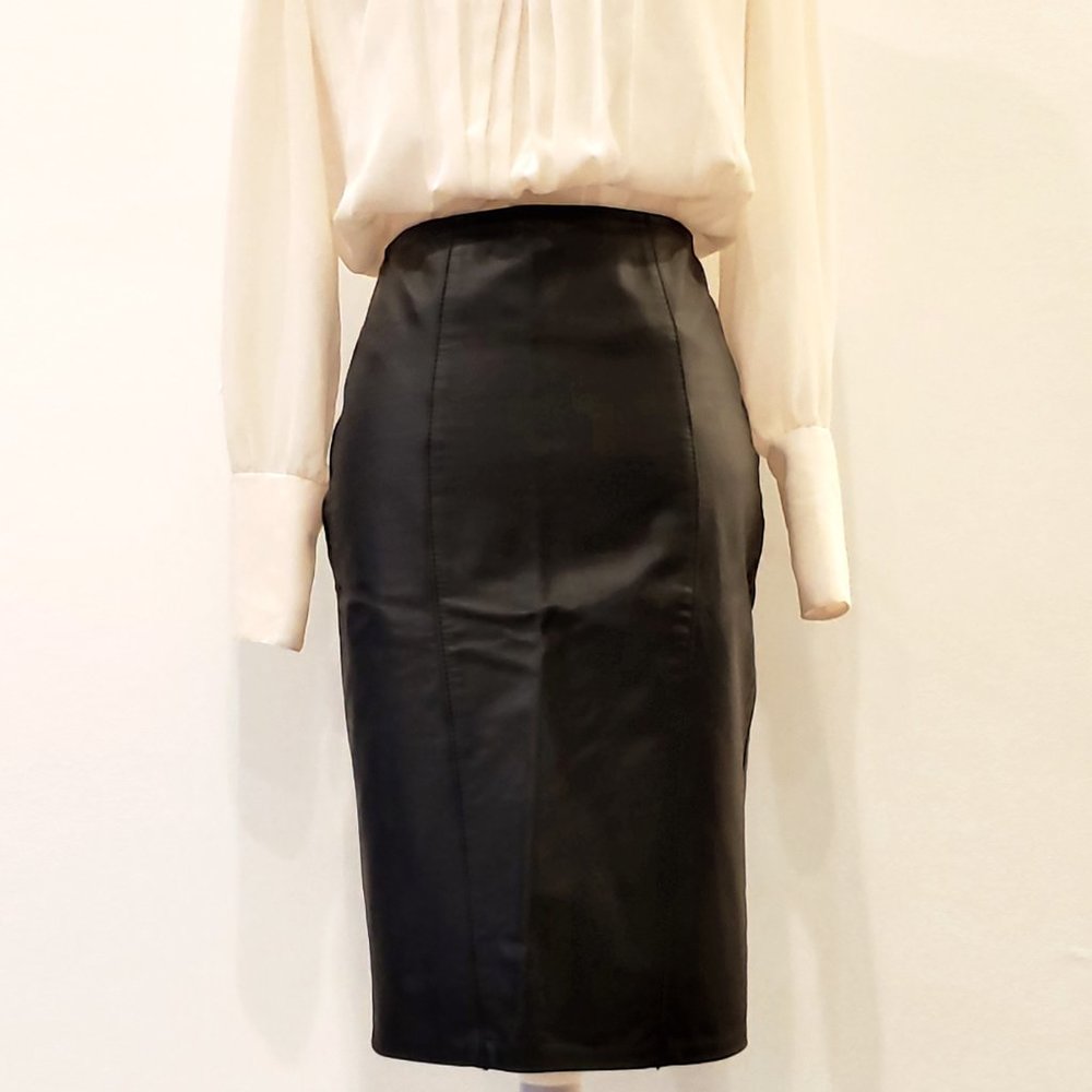 Mr S Leather Genuine Leather Pencil Skirt Size 4